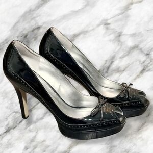 Marc Fisher Women's Black Platform Peep Toe Pumps Size 8.5